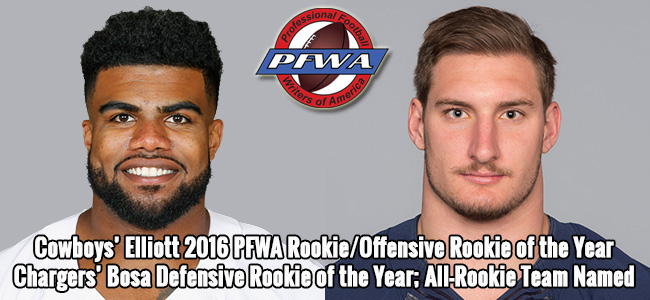 Cowboys Elliott wins PFWA Rookie of Year, Prescott also on rookie team